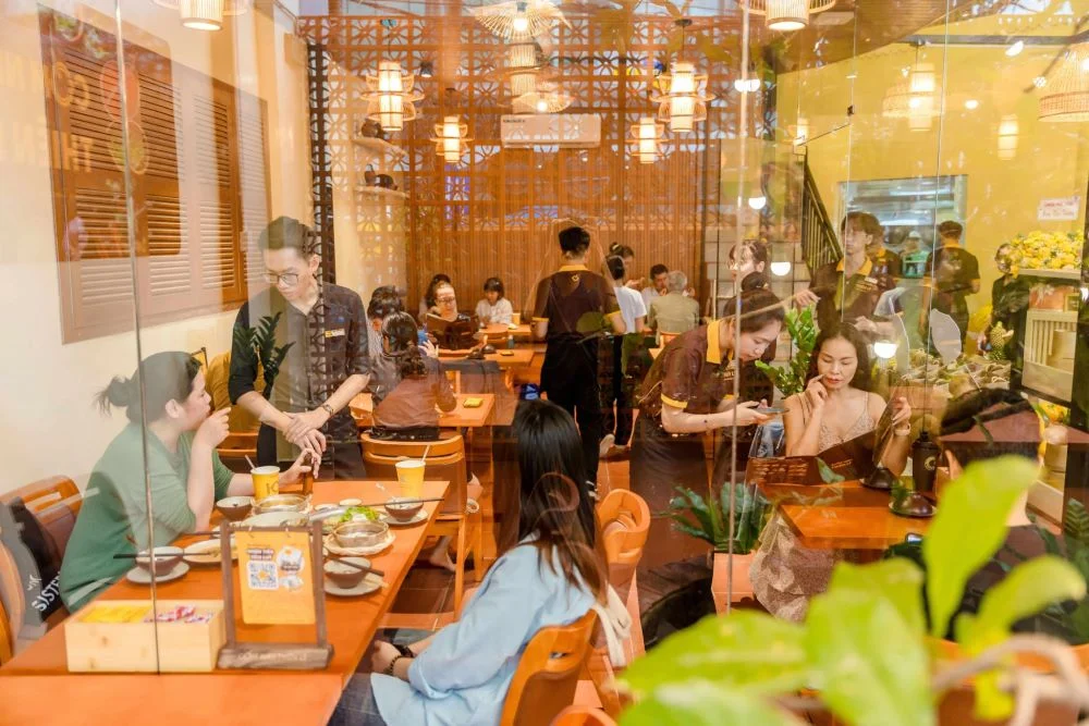Interior space at Com Nieu Thien Ly